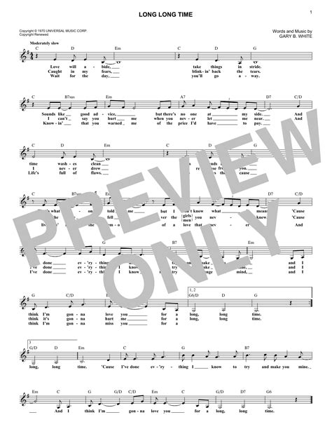 Linda Ronstadt Long Long Time 699 Pop Sheet Music Easy Piano Sheet