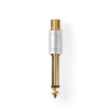 CAGC23935ME Ficha Adaptadora Metal RCA Fêmea Jack 6 35mm Macho