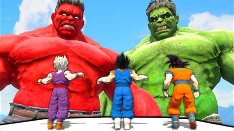 Goku And Vegeta Vs Hulk