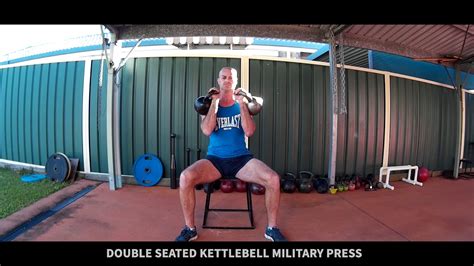 Kettlebell Exercises Seated One And Two Arm Kettlebell Military