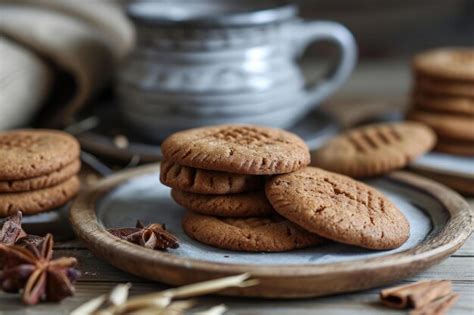 Premium Ai Image A Plate Of Speculoos Cookies A Spiced Shortcrust