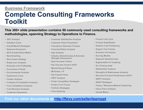 Complete Consulting Frameworks Toolkit Management Consulting Concepts Pinterest