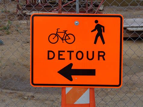 Bicycle and Pedestrian Detour Sign – Photos Public Domain