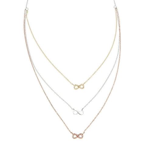 La Preciosa Sterling Silver Tri Color 3 Strand Cubic Zirconia Infinit