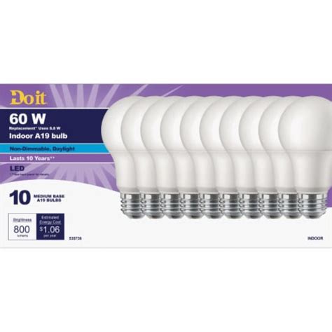 Do It 60w Equivalent Daylight A19 Medium Led Light Bulb Title 20 10 Pack 1 Ralphs