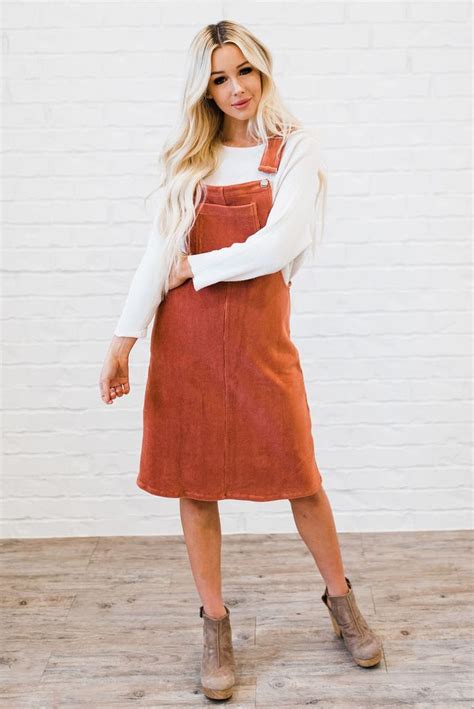 Women S Overall Dress In Rust Red Free Shipping Easy Returns A Portion Of Your Purchase Helps