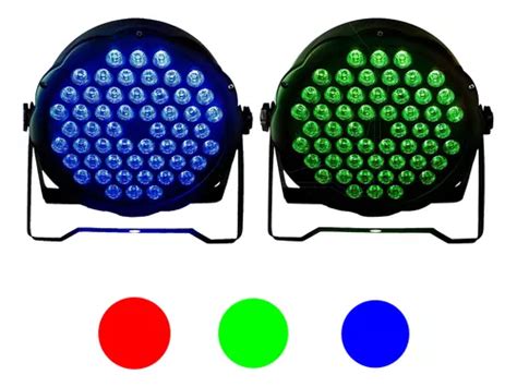 Kit2 Canhao Refletor Par Led 54 Leds 3w Real Rgb Triled Dmx