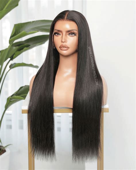 Silky Straight 22 Brazilian Virgin Hair Glueless Lace Front Wigs