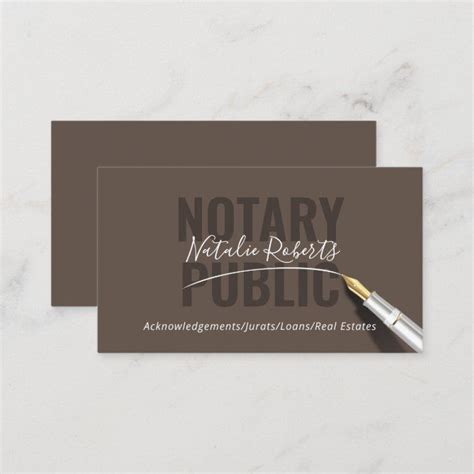 Notary Public Loan Signing Agent Signature Business Card Zazzle