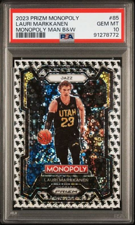 Lauri Markkanen Panini Prizm Monopoly Man Black White Psa