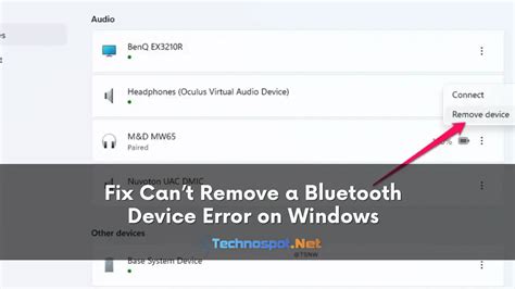 Fix Cant Remove A Bluetooth Device Error On Windows