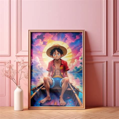 One Piece Wall Art Monkey D Luffy Poster Pirate Crew Art Anime Wall