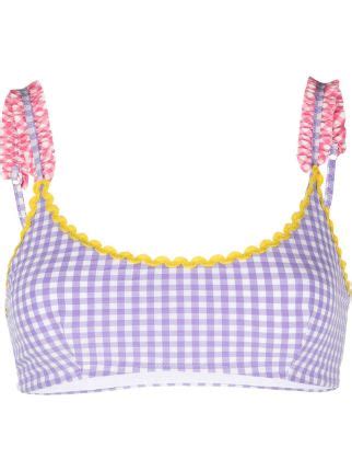 MC2 Saint Barth Judy Gingham Bikini Top Farfetch