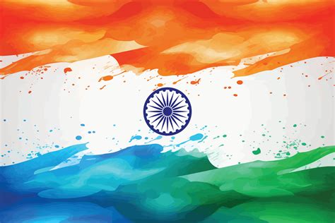 An Indian flag painting made of paint and watercolor 30907763 Vector ...