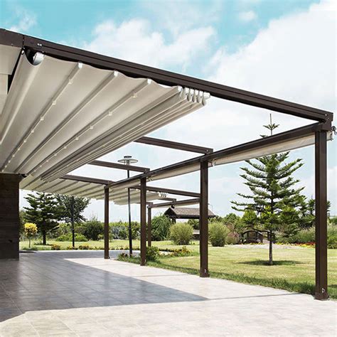 Outdoor Sun Shade Freestanding Electric Motorized Waterproof Aluminum