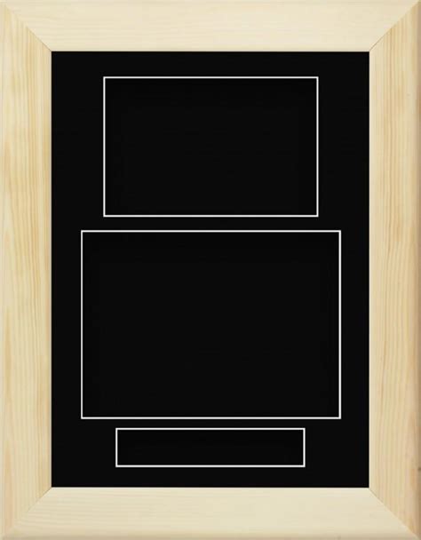 12x9 Natural Pine Wooden Box Display Frame Black Portrait