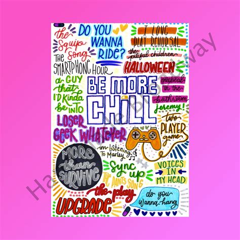 Be More Chill De Musical Theater Poster Cadeau Etsy