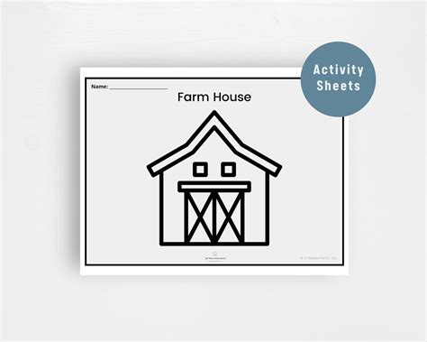 Printable Farm House Activity Sheets Etsy