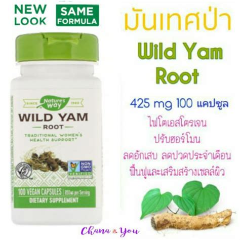 มนเทศปา Wild Yam Root 425 mg 100 แคปซล ปรบฮอรโมน Shopee Thailand