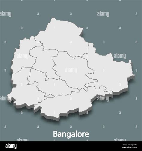 3d Isometric Map Of Bangalore Is A City Of India Vector Illustration