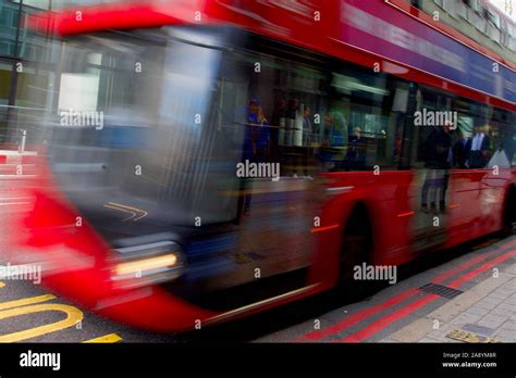 Red Bus London England Stock Photo Alamy