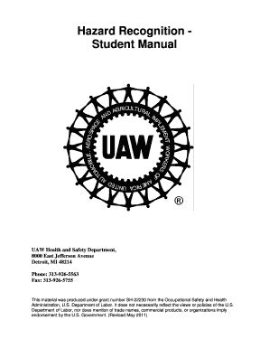 Fillable Online Osha Hazard Recognition Student Manual Occupational