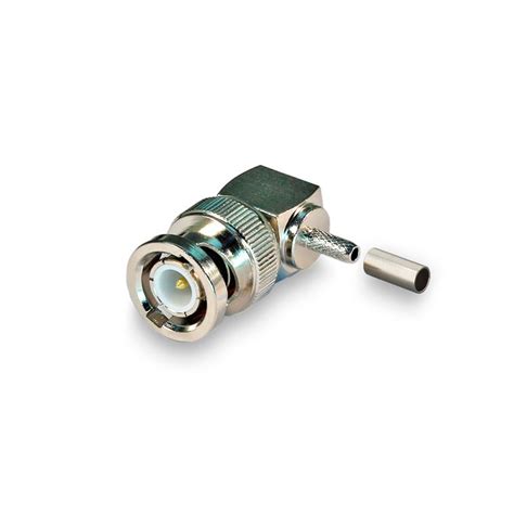 Разъём B-121L (BNC-male, обжимной, угловой, на кабель RG-174, RG-316 ...