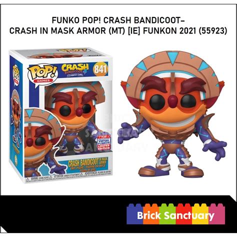 Funko Pop Games Crash Bandicoot In Mask Armor Ie Mt Sdcc Summer