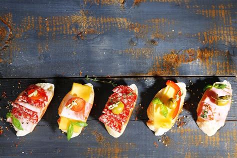 Premium Photo Tasty Sandwiches On Wooden Table Close Up