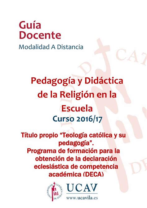 Pdf Gu A Docenteguias Ucavonline Es Ucav Deca Pedagogia Y Didactica