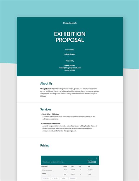 Exhibition Proposal Pdf Templates Free Download