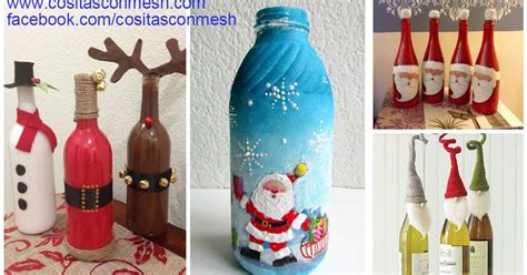 Cómo decorar de manera fácil botellas para navidad Decoración de