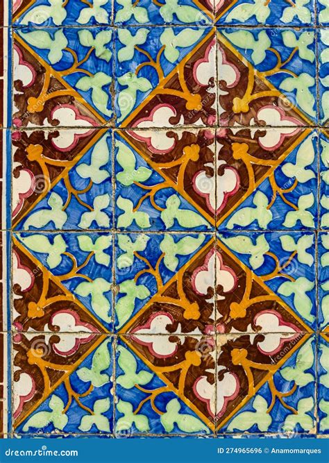 Traditional Ornate Portuguese Decorative Tiles Azulejos Stock Photo