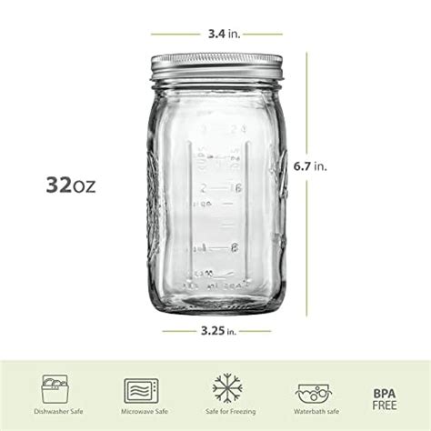 Ball Wide Mouth 32 Oz Quart Mason Jars With Lids And Bands 24 Pack