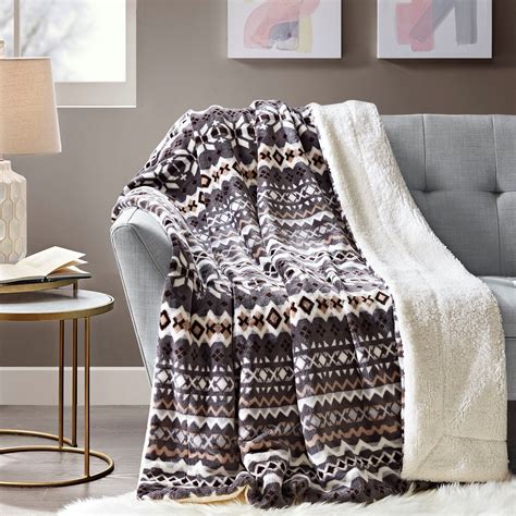 mainstays sherpa throw blanket    gray walmartcom