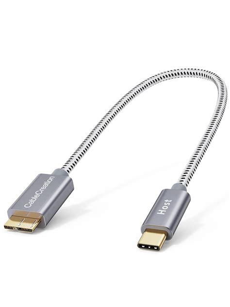 CableCreation Short Micro B To USB C Cable 1Feet USB 3 1 C To USB