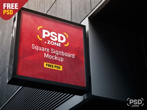 Square Sign Board Mockup Psd Psd Zone