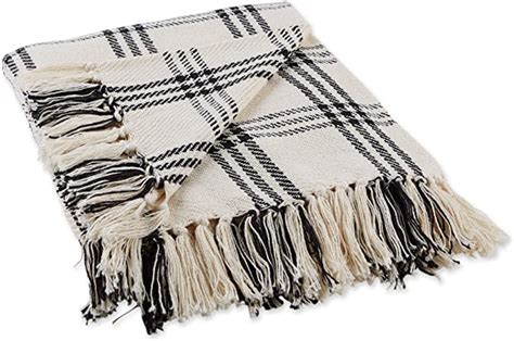 Dii Modern Farmhouse Plaid Collection Cotton Fringe Throw Blanket