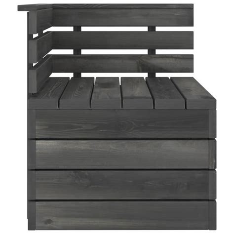 Zerodis Canapé palette d angle de jardin Bois de pin massif Gris foncé