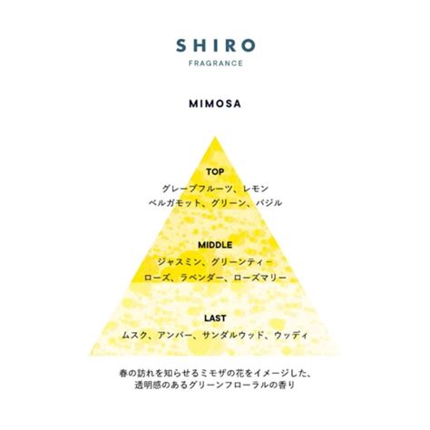 【shiro】毎年人気の「ミモザ」の香りが今年も数量限定登場。春を告げるグリーンフローラルの香り Ecナビ