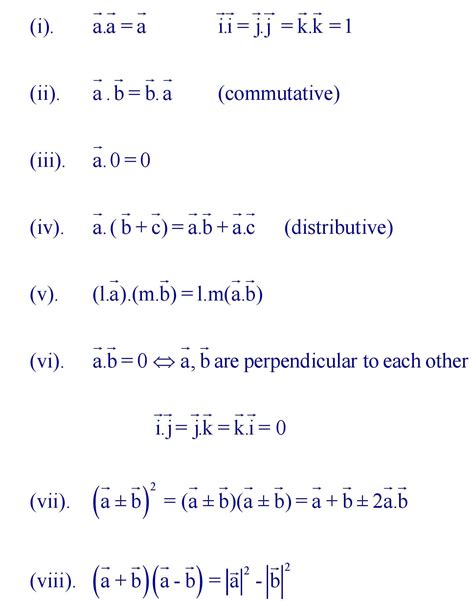 Dot Or Scalar Product Of Two Vectors Formula » Formula In Maths