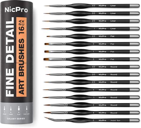 Nicpro Feiner Detail Pinsel Set 15 Stück Pinselset Malen für