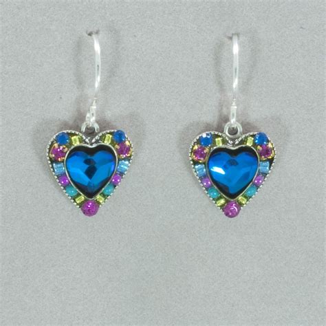 Firefly Crystal Heart Earrings Bermuda Blue Crystal Heart Earrings