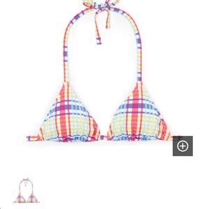 SOLID STRIPED Swim Triangle Bikini Top Poshmark