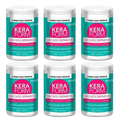 Kit 6 Und Keraform Creme Para Pentear Cachos Definidos 1kg Frete grátis