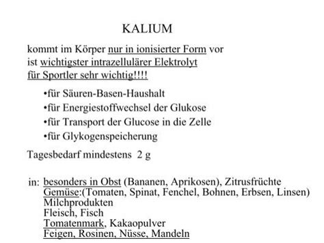 Kalium Kommt Im K Rper N