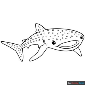 Whale Shark Coloring Page Easy Drawing Guides