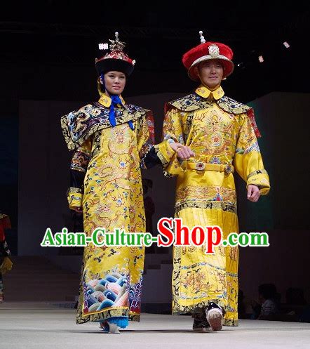 China Qing Dynasty Manchu Queen Garment Costumes Ancient Imperial