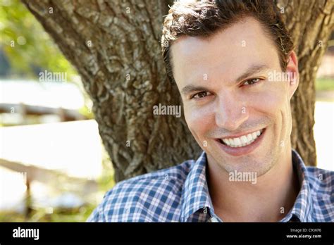 young man outdoors stock photo alamy