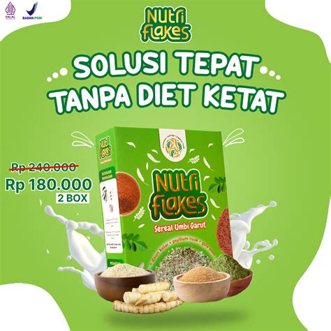 Jual Paket Box Nutriflakes Makanan Sehat Sereal Sarapan Umbi Garut